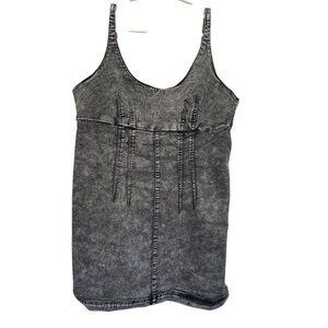 No Boundaries XX-Large (20) Acid Wash Black Sleeveless Tank Dress Stretch Cotton